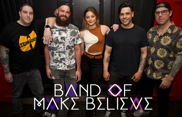 Band Of Make Believe photo of NJ cover band with logo overlaid